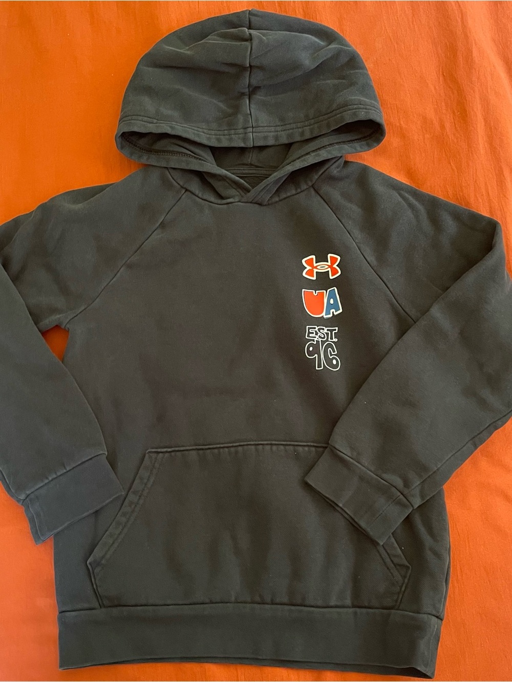 Under Armour Black Hoodie with red & Blue Logo Accents